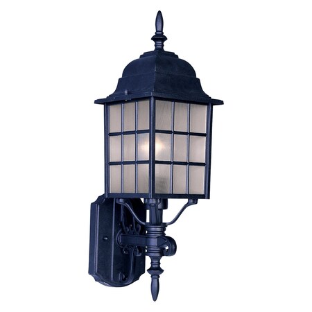 Maxim One Light Black Clear Glass Wall Lantern 1050BK